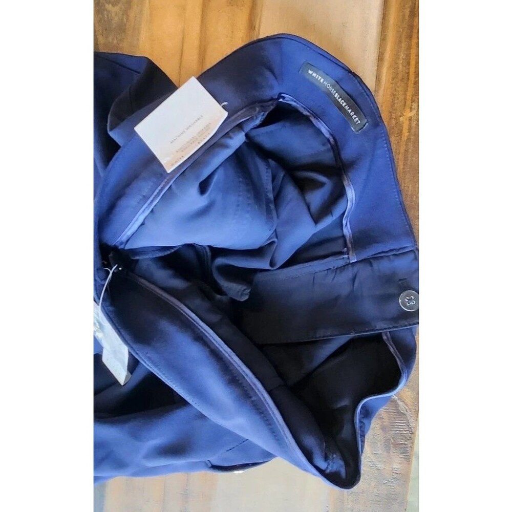 WHBM NWT The Nautical Slim Flare Gold Buttons Navy Blue Sz 8R MSRP $89.00 - Picture 4 of 15